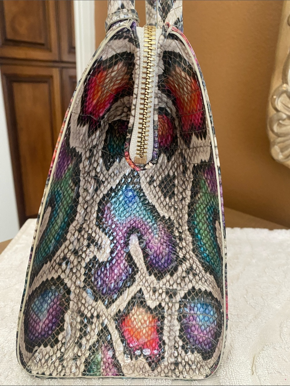Brahmin Charming Python small Caroline with matching Addy wallet. - Picture 2 of 9